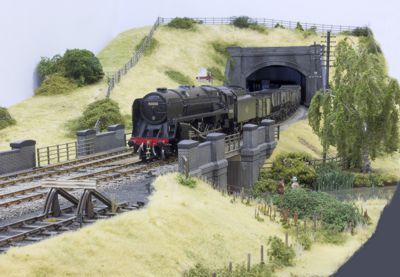 Canal bridge construction is completed, bushes and trees added